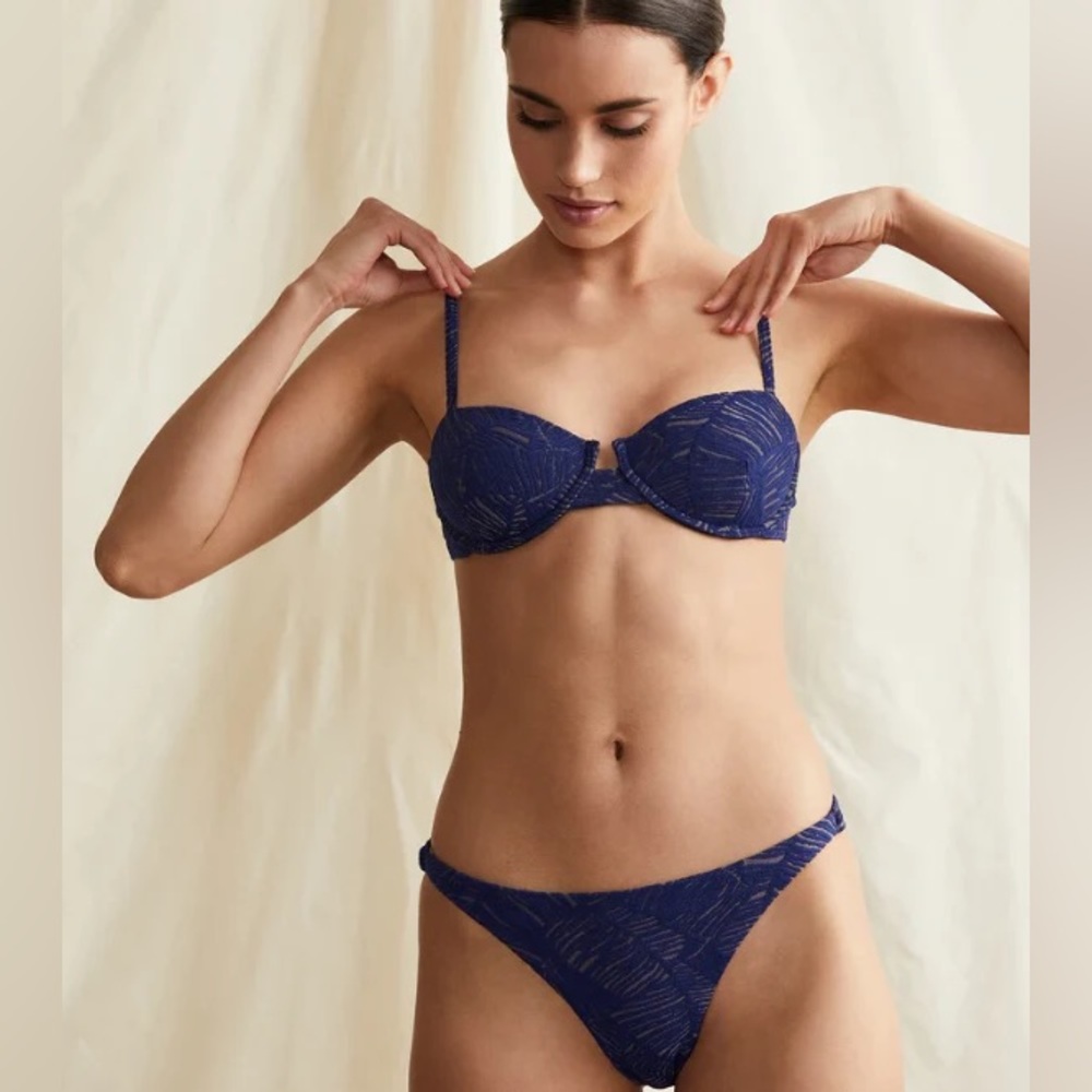 Onia Dalia Palm Jacquard Bikini Top - XS